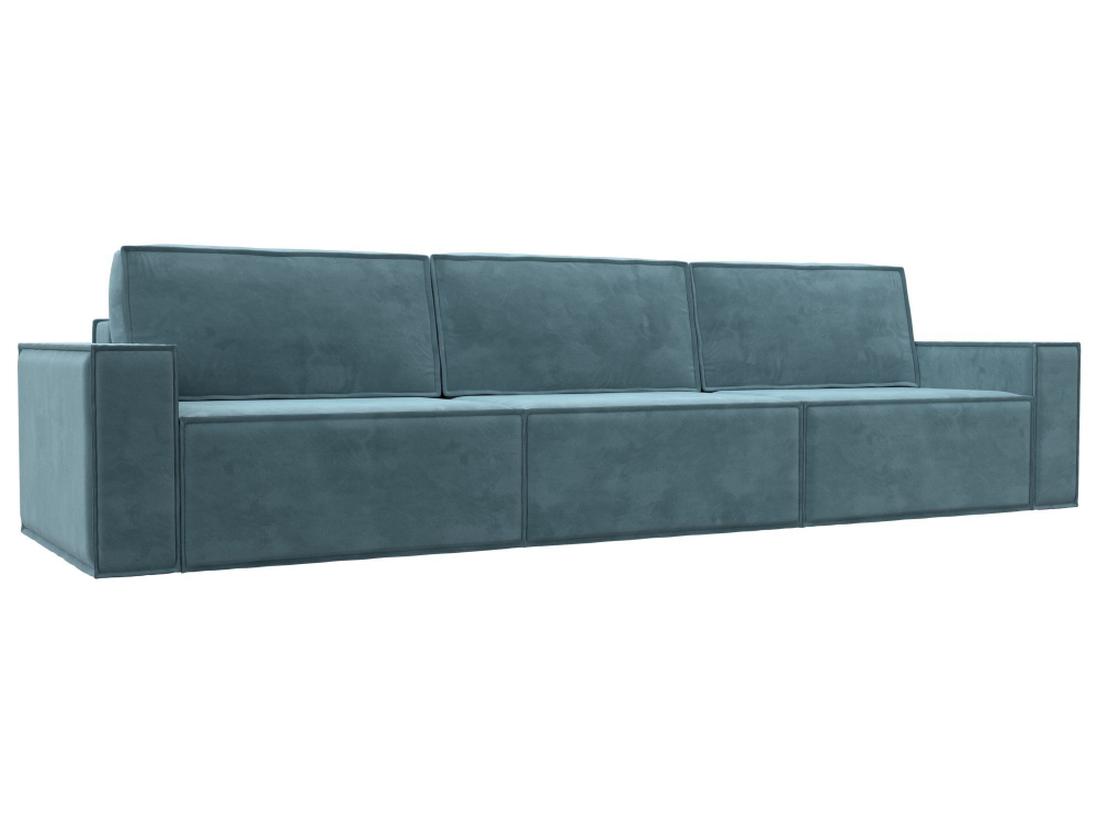 Диван прямой Куба лонг, Бирюзовый, Велюр, 116863