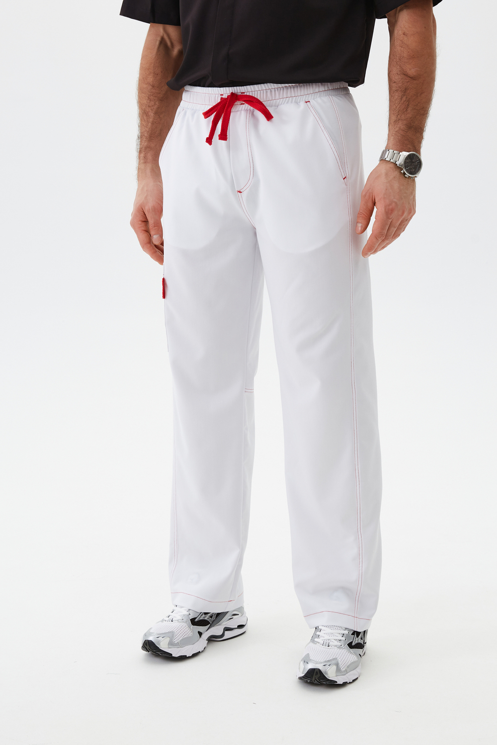 Брюки медицинские мужские Гекай, белый