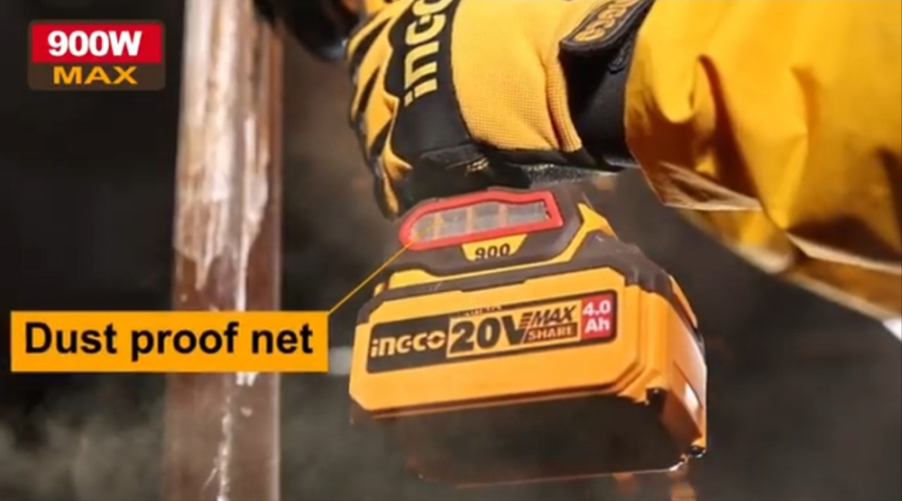 Аккумуляторная угловая шлифовальная машина (УШМ) INGCO CAGLI261521 INDUSTRIAL 20 В 115 мм 1х4 Ач