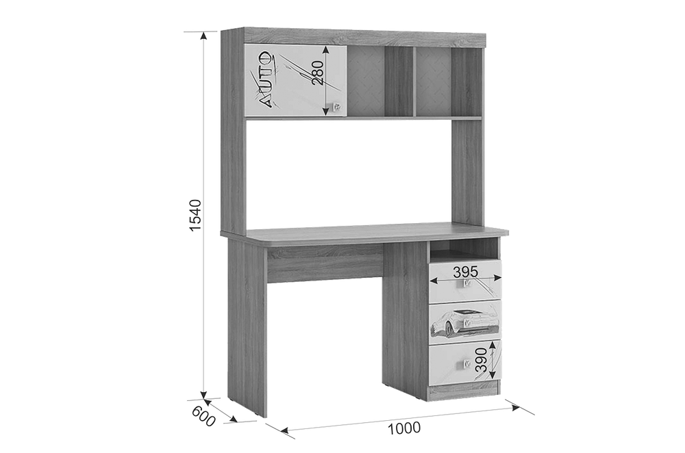 Набор детской мебели Форсаж К1 (дуб сонома/белый)