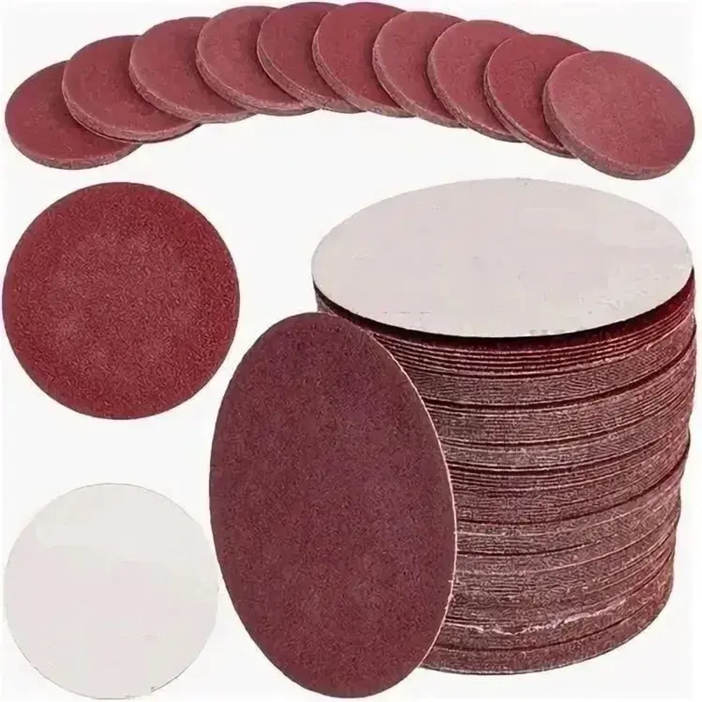 Шлифовальные круги 125мм на липучке Р60 100шт / Диск шлифовальный