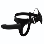 Полый страпон с вибрацией Vito - 17,3 см. (Цвет: черный)