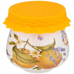 Баночка для меда и варенья 180мл с силиконовой крышкой "Прованс лимоны"