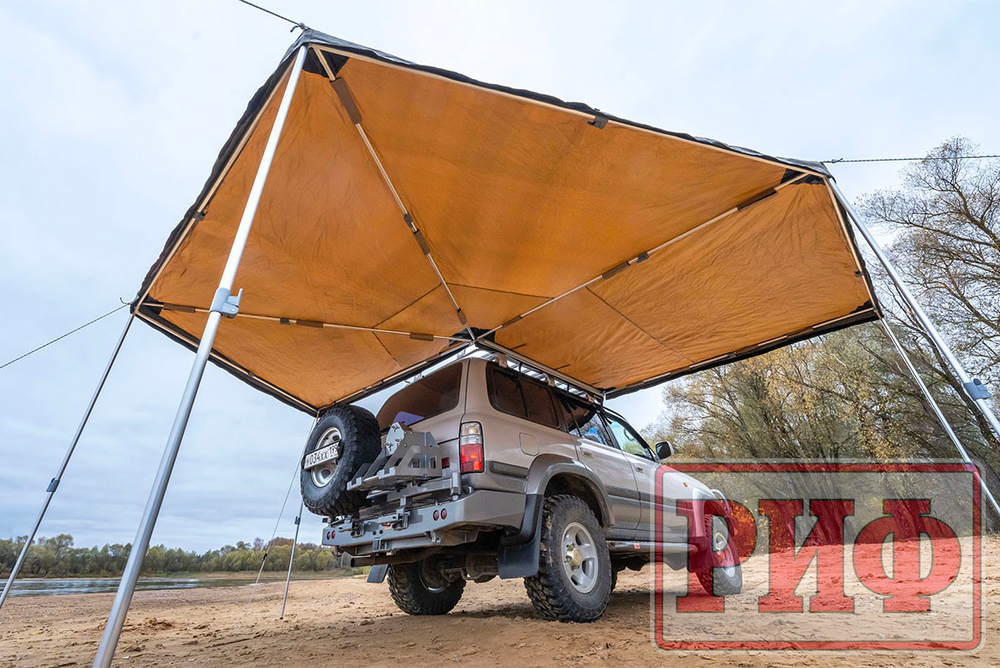 Маркиза автомобильная комбинированная (прямоугольная с веерной частью) 2,0х2,0 м (правая) РИФ