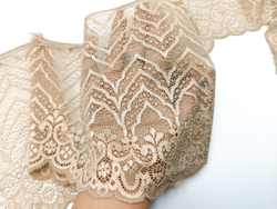 Эластичное кружево, 18см, Италия, золотисто-бежевое , (Арт: EKI-006), м