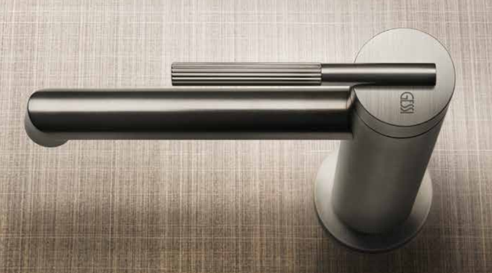 Смеситель для раковины Gessi Ingranaggio, однорычажный, с донным клапаном, цвет Finox Brushed Nickel