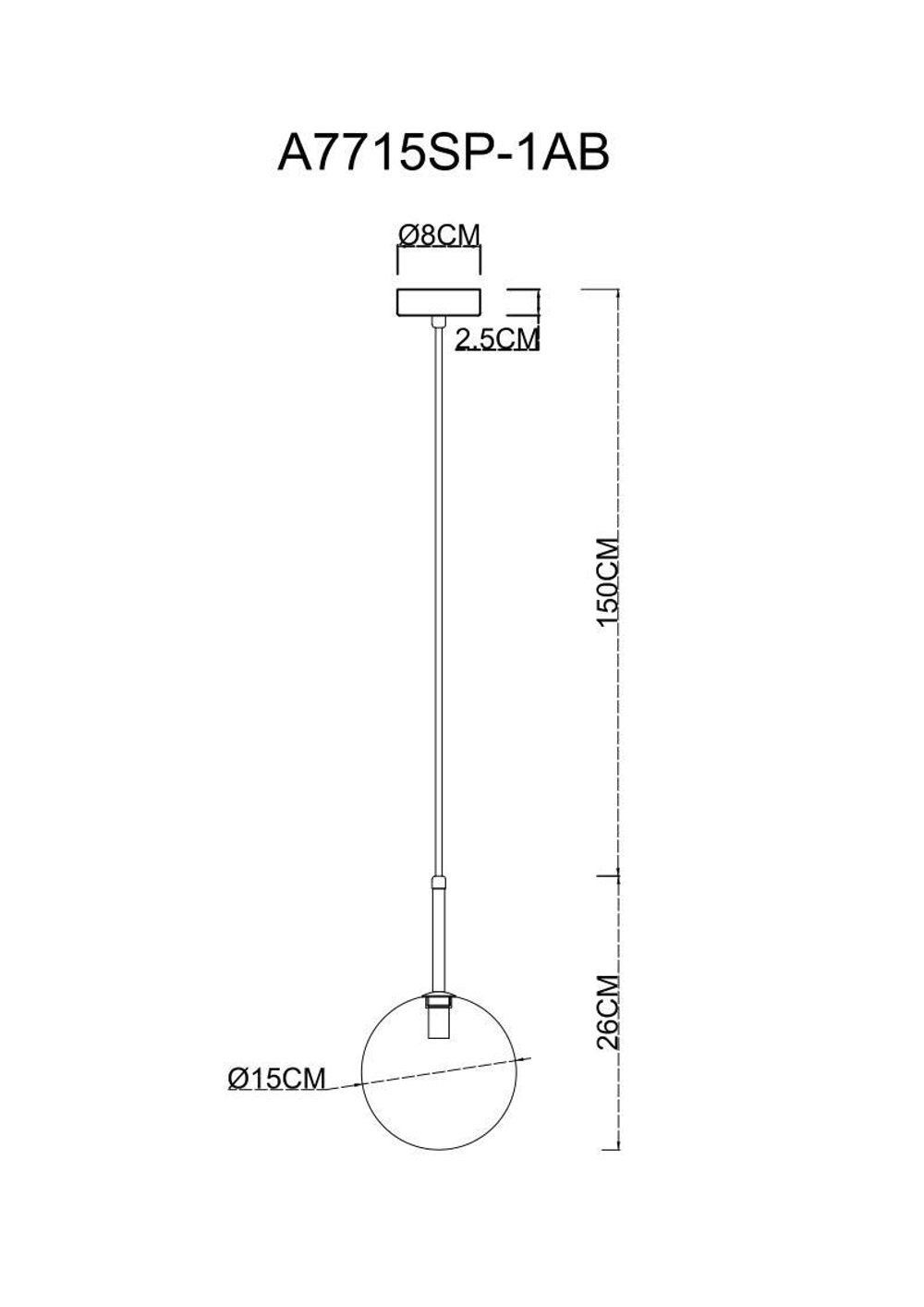 Подвесной светильник Arte Lamp A7715SP-1AB
