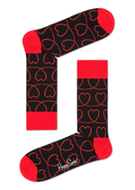 Носки унисекс Loveline Sock с сердечками (Размер: 29) (Цвет: черный)