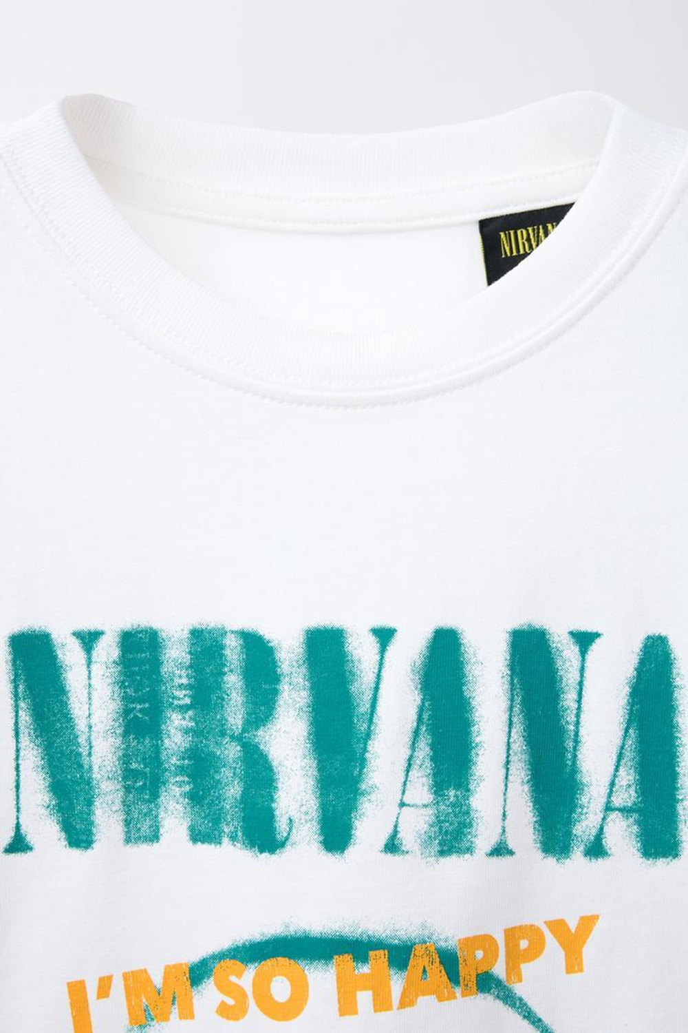 ZARA ФУТБОЛКА С ПРИНТОМ NIRVANA ®, БЕЛЫЙ