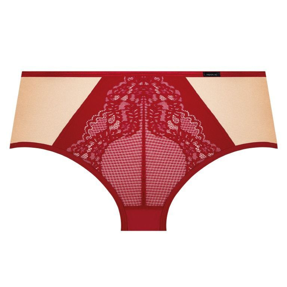 Трусики-слип с высокой линией талии Casilda (Размер: M) (Цвет: красный с бежевым)