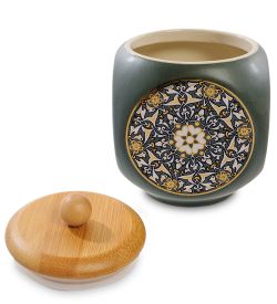 TJ-14 Керамическая банка бол. с крышкой из бамбука