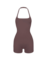 chocolate halter overall