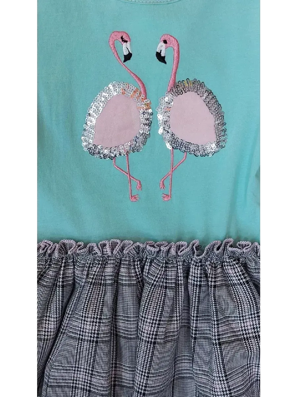 Платье для девочки фламинго.