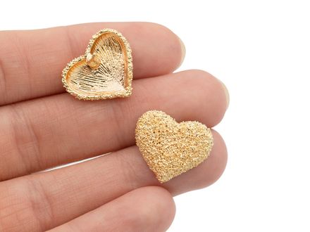 Серьги-гвоздики "Сердце. Фактурные" 16мм