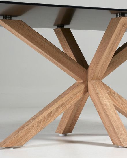 Argo Стол обеденный со стальными ножками Sonoma и столешницей из черного стекла 180x100