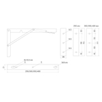 SETE Полкодержатель складной, нержавеющая сталь, L=350 2 шт — купить в Якутске | Все для мебели