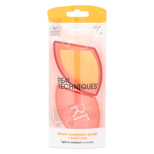 Real Techniques, Miracle Complexion Sponge® + дорожный футляр, набор из 2 предметов
