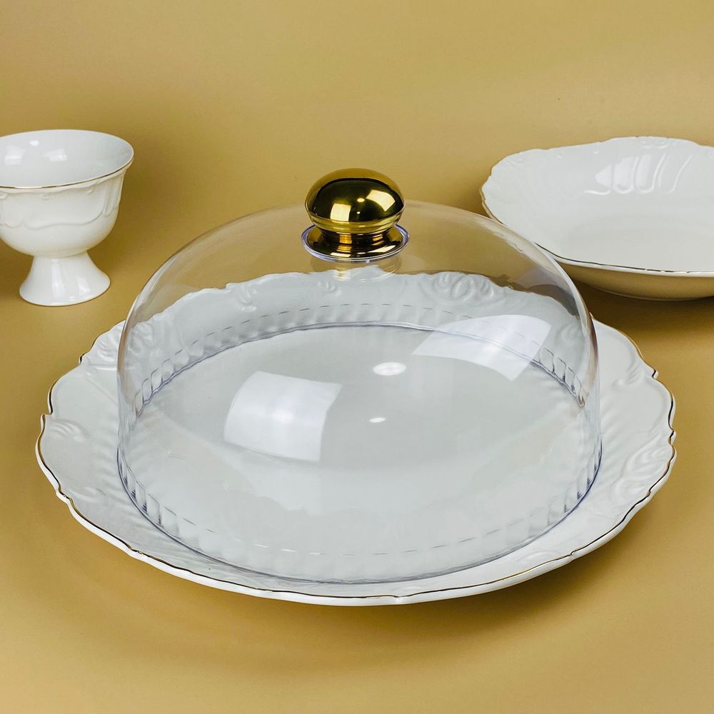 Lenardi 109-260 Блюдо 34х17см с крышкой КРОКУС ЗОЛОТО в под.уп.(х8)Фарфор