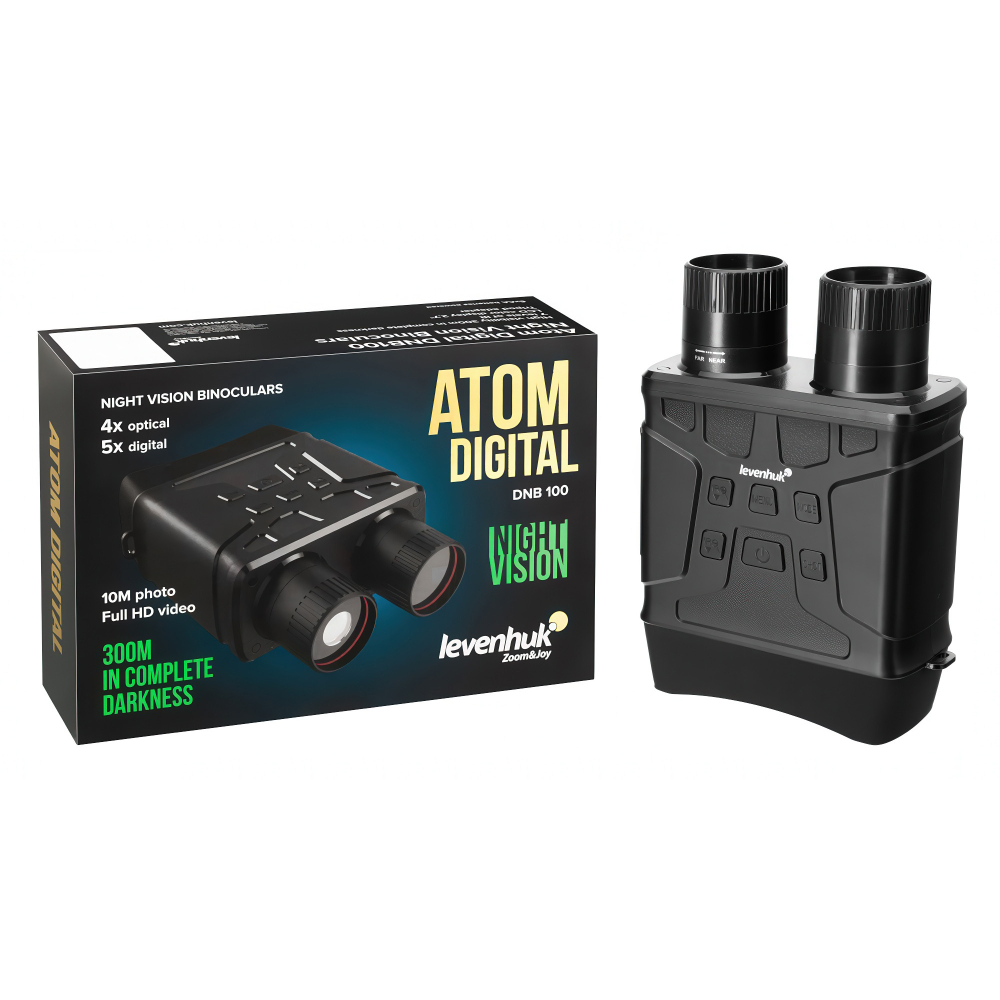 Бинокль ночного видения Levenhuk Atom Digital DNB100 - Регулируемая ИК-подсветка с 7 уровнями яркости