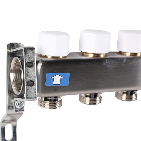 Коллектор Rommer 1"x3/4" на 8 контуров с расходомерами и запорными клапанами RMS-1201-000008