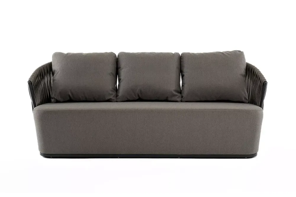 "Флоренция" диван из искусственного ротанга трехместный, цвет графит