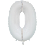 Шар фольгированный Цифра 0 66 см (Белый)