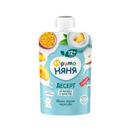 Десерт Фруто Няня с молоком Яблоко, персик, маракуйя 90гр