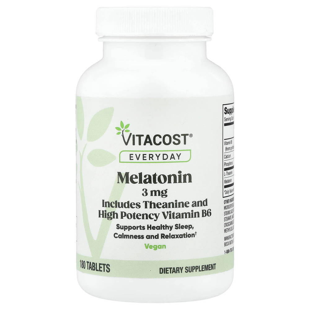 Vitacost, Everyday, мелатонин, 180 таблеток