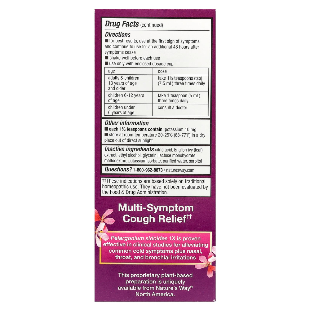 Nature's Way, Umcka, сироп от кашля, для детей от 6 лет, 120 мл (4 жидк. унции)