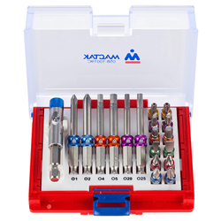 Набор вставок (бит) 1/4&quot;, TORX, HEX, Pozidriv, Phillips, Slotted, 19 предметов МАСТАК 058-10019C