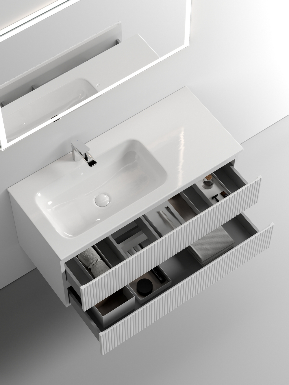 Тумба с раковиной Sancos Snob T 100 см SNT100LW левая, bianco