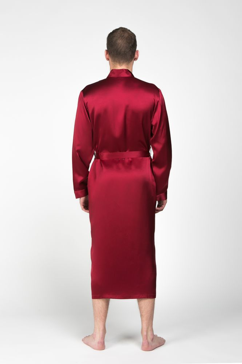 Халат шелковый мужской Luxe Dream винный
