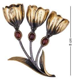 AM-3889 Колокольчик «Ландыш» (латунь, янтарь)