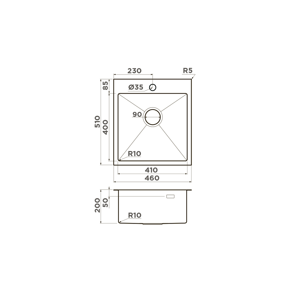 Мойка Omoikiri Akisame 46-GM нерж. сталь | Вороненая сталь