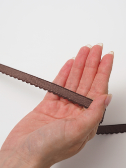 Резинка отделочная шоколад ажурная ширина 11 мм с учетом фестона