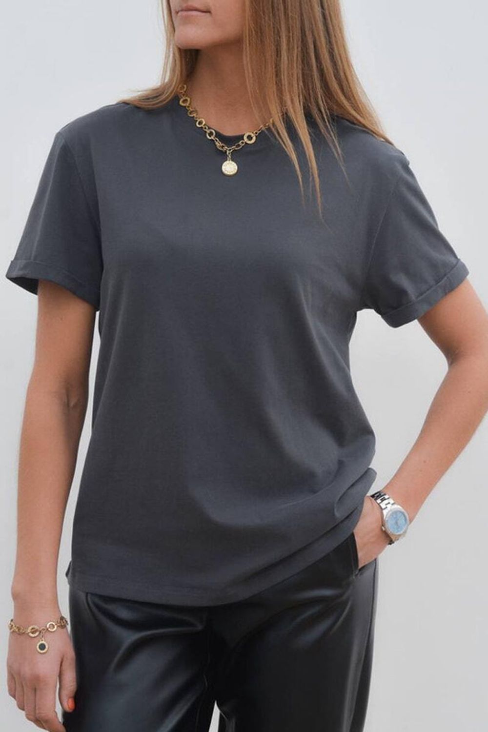 Футболка оверсайз графитовый серый