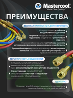 Комплект зарядных шлангов 3 шт 90262-36 по 90 см с накидными гайками F 1/4" SAE и шаровыми вентилями