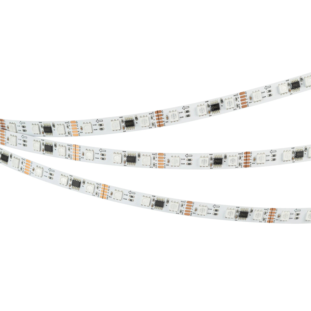 Светодиодная лента DMX-B60-10mm 12V RGB-PX3 (14 W/m, IP20, 5060, 5m) (Arlight, -) 039174