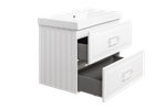 Тумба с раковиной La Fenice Cubo Bianca Twin 80 см FNC-01-CUB-B-80-2 белая матовая