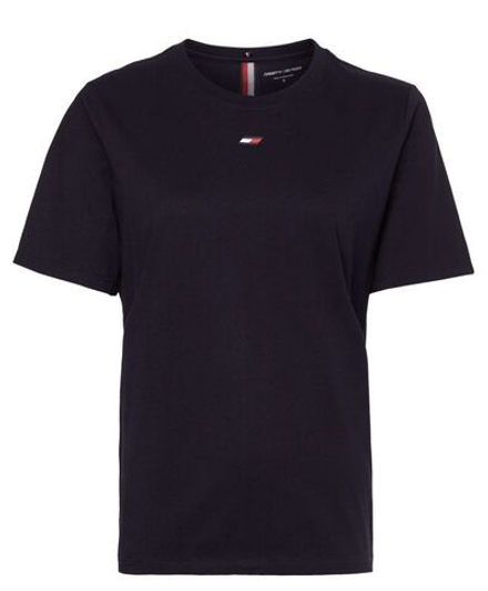 Женская теннисная футболка Tommy Hilfiger Regular Tape Tee - desert sky