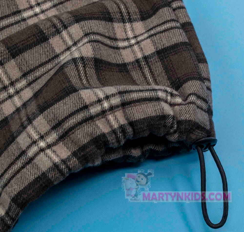 теплые брюки клетка Мишка плис 4876