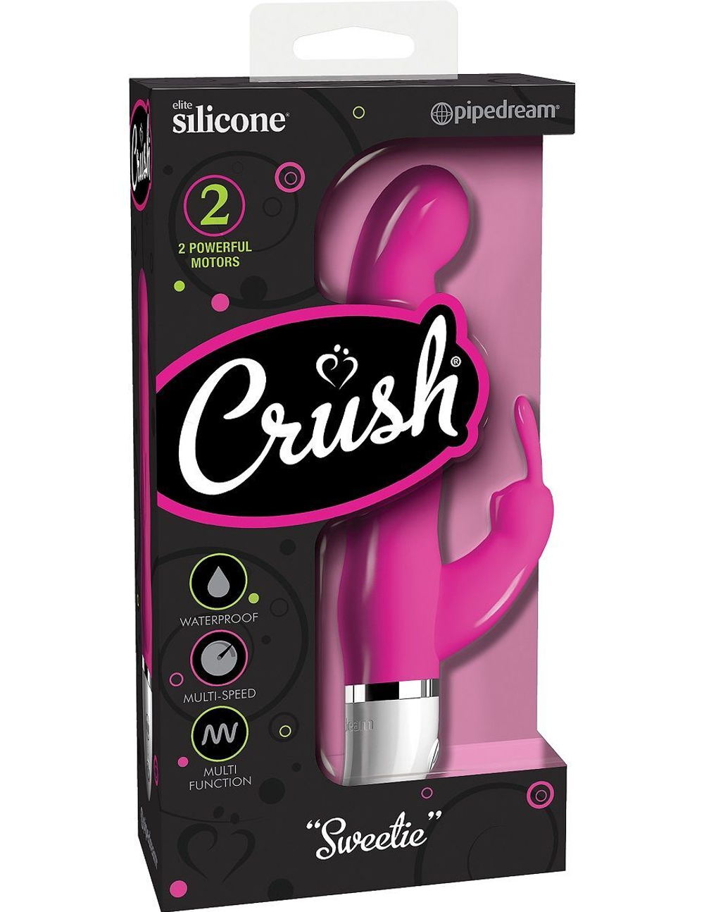 Розовый вибратор-кролик Crush Sweetie - 18,2 см. (Цвет: розовый)