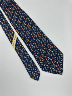 Галстук синий с якорями Salvatore Ferragamo