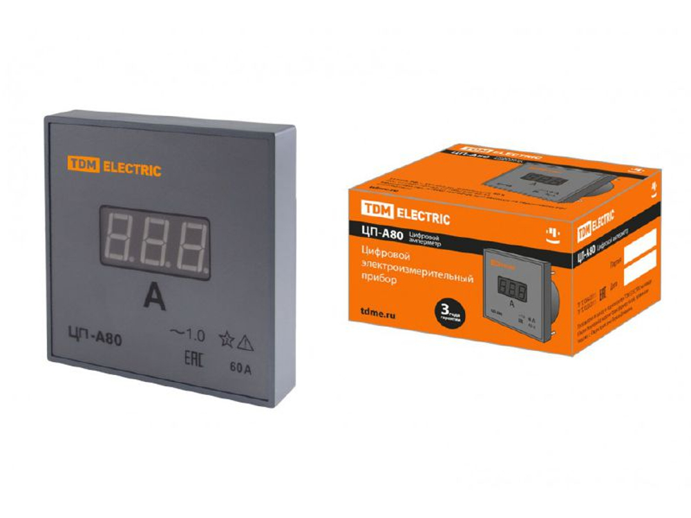 Амперметр цифровой ЦП-А80 60А-1,0 TDM