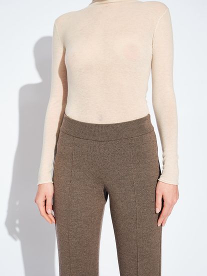 Женские брюки кофейного цвета из 100% шерсти - фото 3