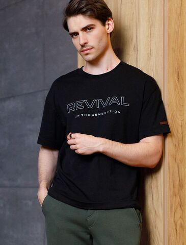 Свободная футболка  с авторским принтом  U49.048 (121467)