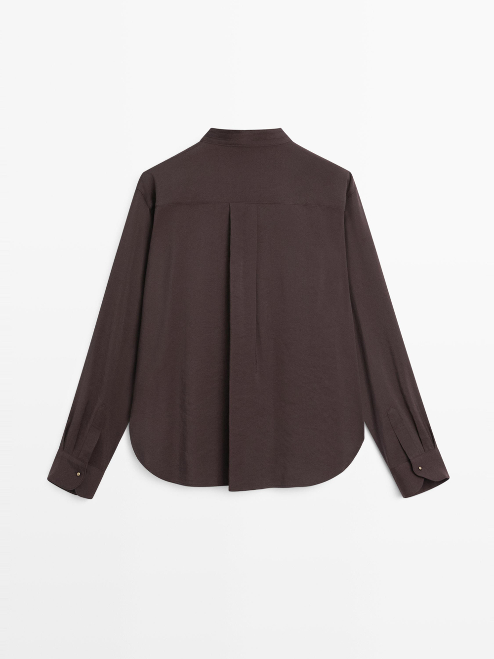 Massimo Dutti Рубашка из струящейся ткани с пуговицами, терракотовый