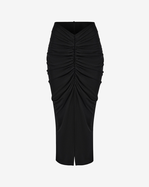 Юбка миди из трикотажа с драпировкой