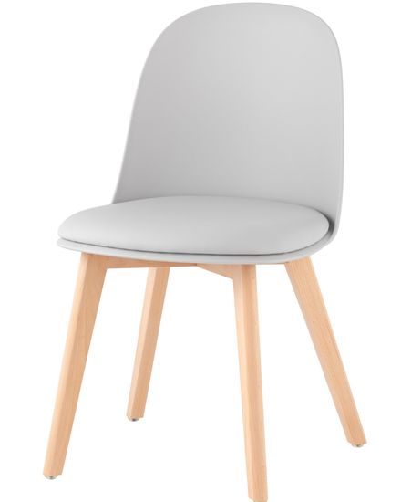 Стул Fog с подушкой светло-серый деревянные ножки