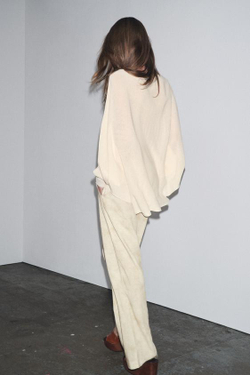 ZARA БРЮКИ С ЗАЩИПАМИ — ZW COLLECTION, ЭКРЮ